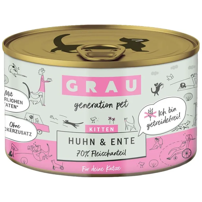 Økonomipakke: 24 x 200 g GRAU Kitten kornfri dåser