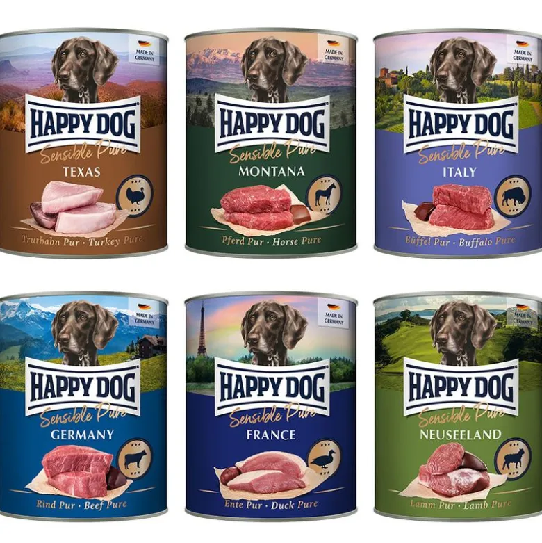 Økonomipakke: 24 x 800 g Happy Dog Pur