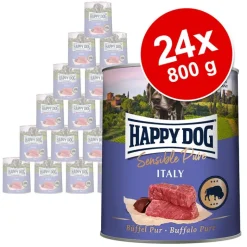 Økonomipakke: 24 x 800 g Happy Dog Pur