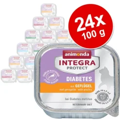 Økonomipakke: 24 x 100 g Integra Protect Adult Diabetes bakke
