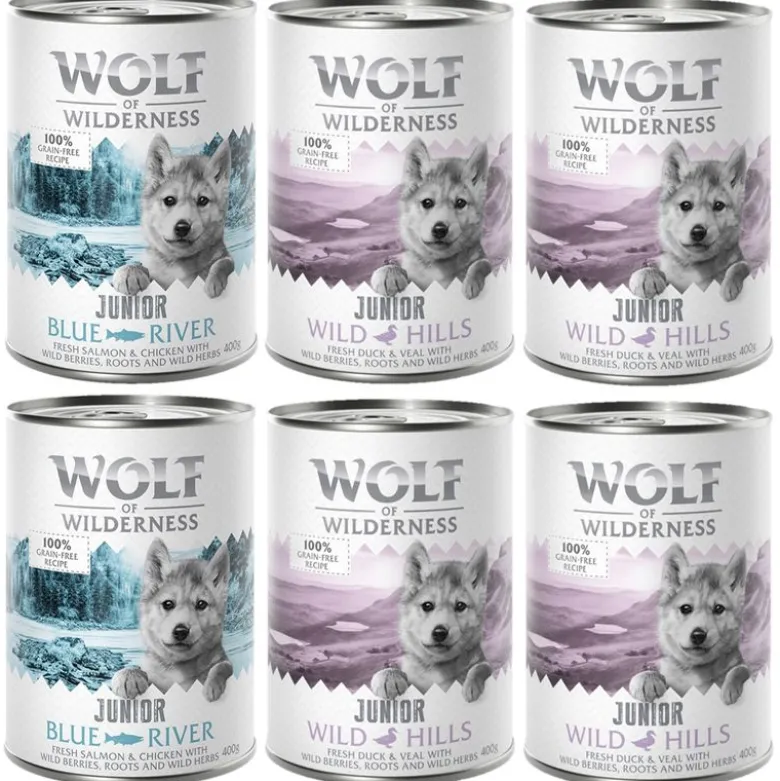 Økonomipakke: 24 x 400 g Little Wolf of Wilderness - Duo-Protein