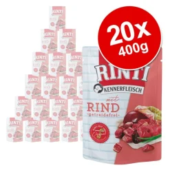 Økonomipakke: 20 x 400 g RINTI Kennerfleisch Pouches