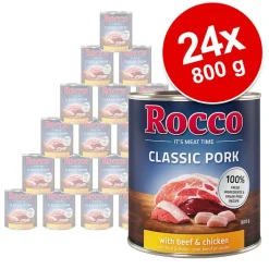 Økonomipakke: 24 x 800 g Rocco Classic Pork