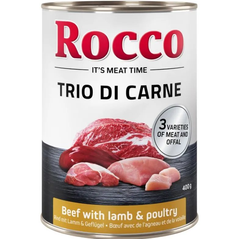 Økonomipakke: 24 x 400 g Rocco Classic Trio di Carne