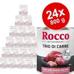 Økonomipakke: 24 x 800 g Rocco Classic Trio di Carne