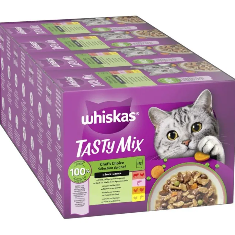 Økonomipakke: 144 x 85 g Whiskas Tasty Mix portionsposer