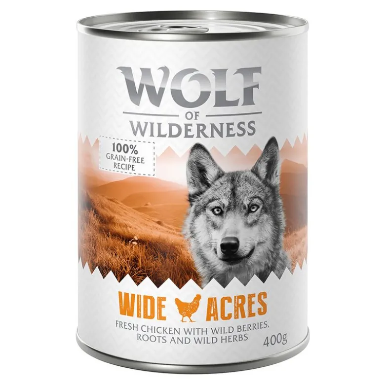 Økonomipakke: 24 x 400 g Wolf of Wilderness Adult - Single Protein
