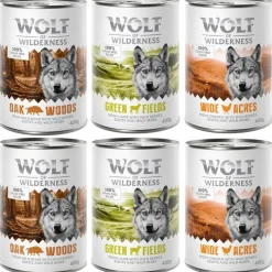 Økonomipakke: 24 x 400 g Wolf of Wilderness Adult - Single Protein