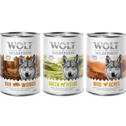 Økonomipakke: 24 x 400 g Wolf of Wilderness Adult - Single Protein