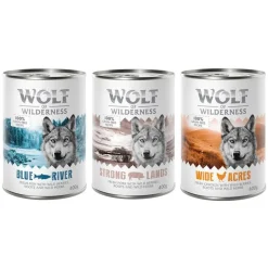 Økonomipakke: 24 x 400 g Wolf of Wilderness Adult - Single Protein