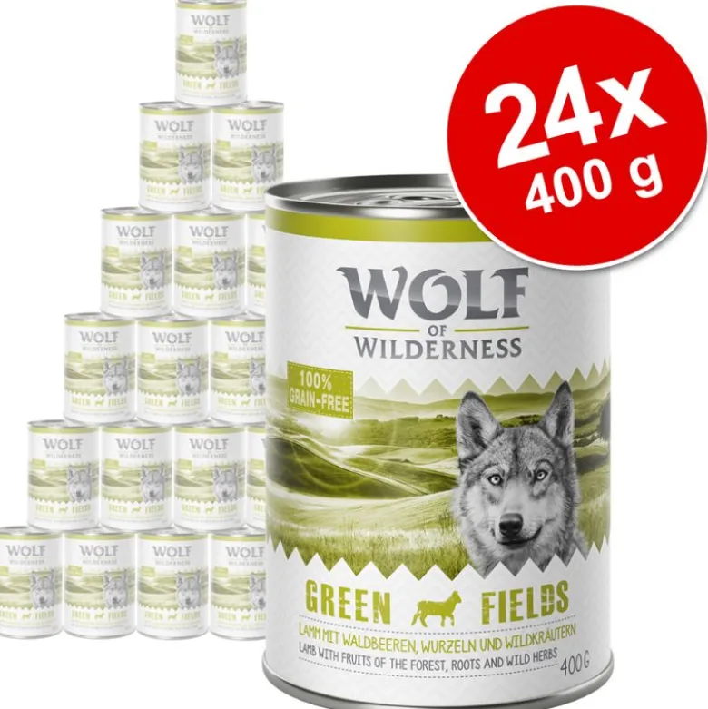 Økonomipakke: 24 x 400 g Wolf of Wilderness Adult - Single Protein