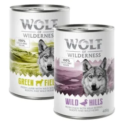 Økonomipakke: 24 x 400 g Wolf of Wilderness Adult - Single Protein