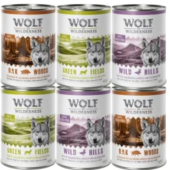 Økonomipakke: 24 x 400 g Wolf of Wilderness Adult - Single Protein