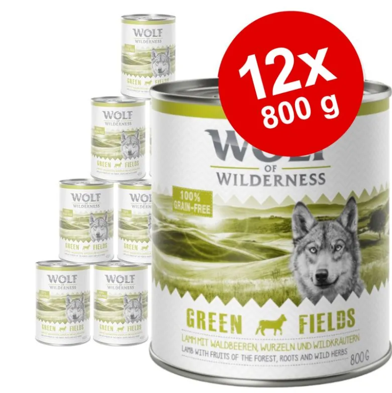 Økonomipakke: 12 x 800 g Wolf of Wilderness Adult - Single Protein
