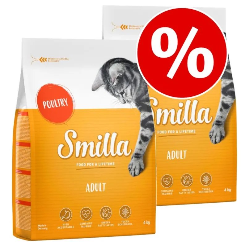 Økonomipakke: 2 x 4 kg Smilla kattefoder