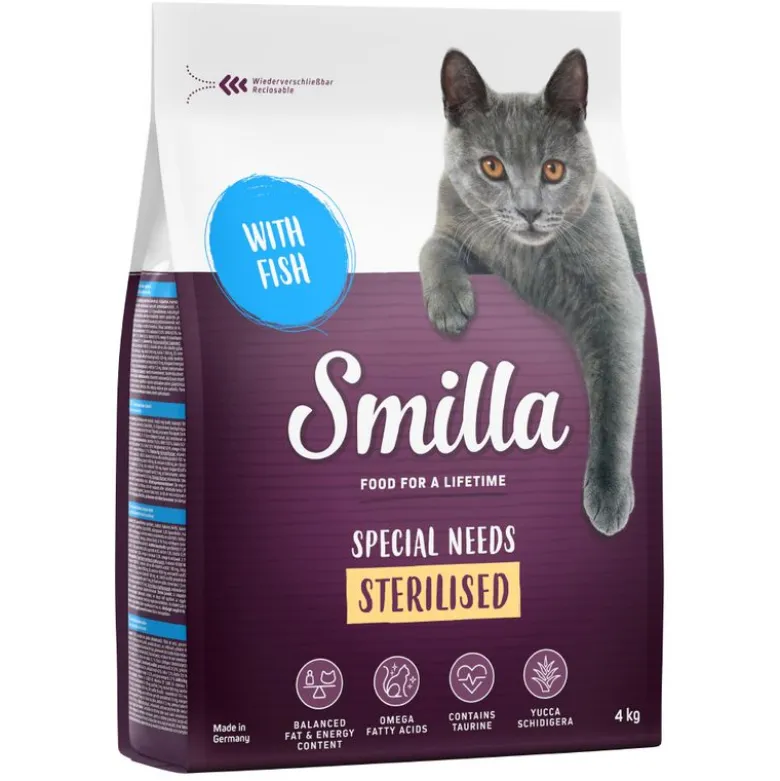 Økonomipakke: 2 x 4 kg Smilla kattefoder