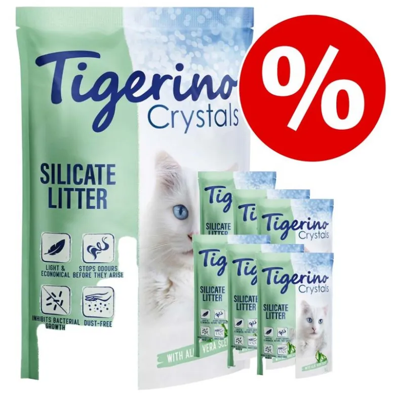 Økonomipakke: 6 x 5 l Tigerino Crystals kattegrus