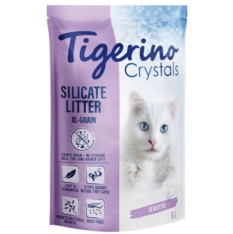 Økonomipakke: 6 x 5 l Tigerino Crystals kattegrus