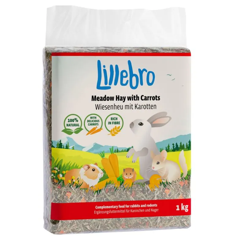 Lillebro enghø med æble, mælkebøtte eller gulerod