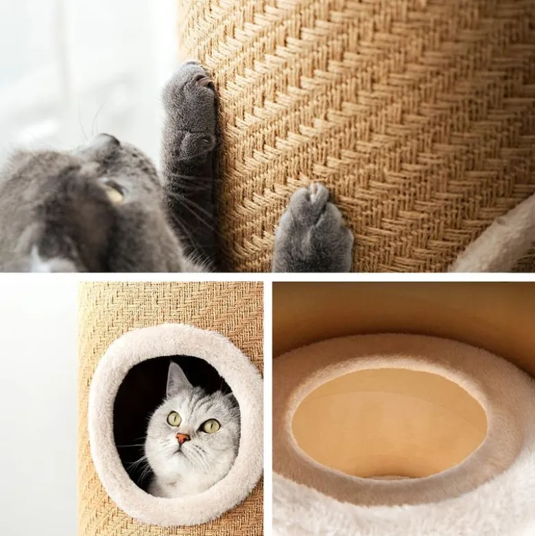 Lionto kradsetønde med jute, beige
