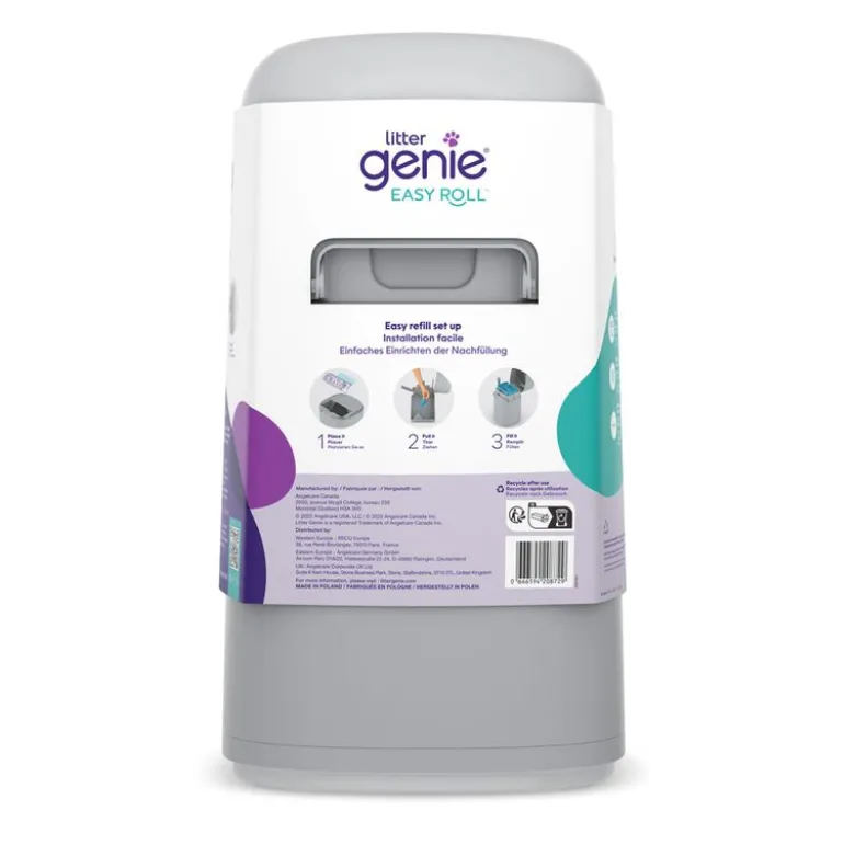 LitterLocker by Litter Genie® Easy Roll spand til bortskaffelse af kattegrus, grå