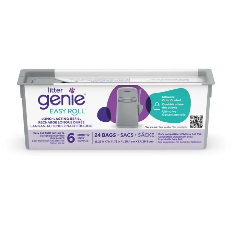 LitterLocker by Litter Genie® Easy Roll spand til bortskaffelse af kattegrus, grå
