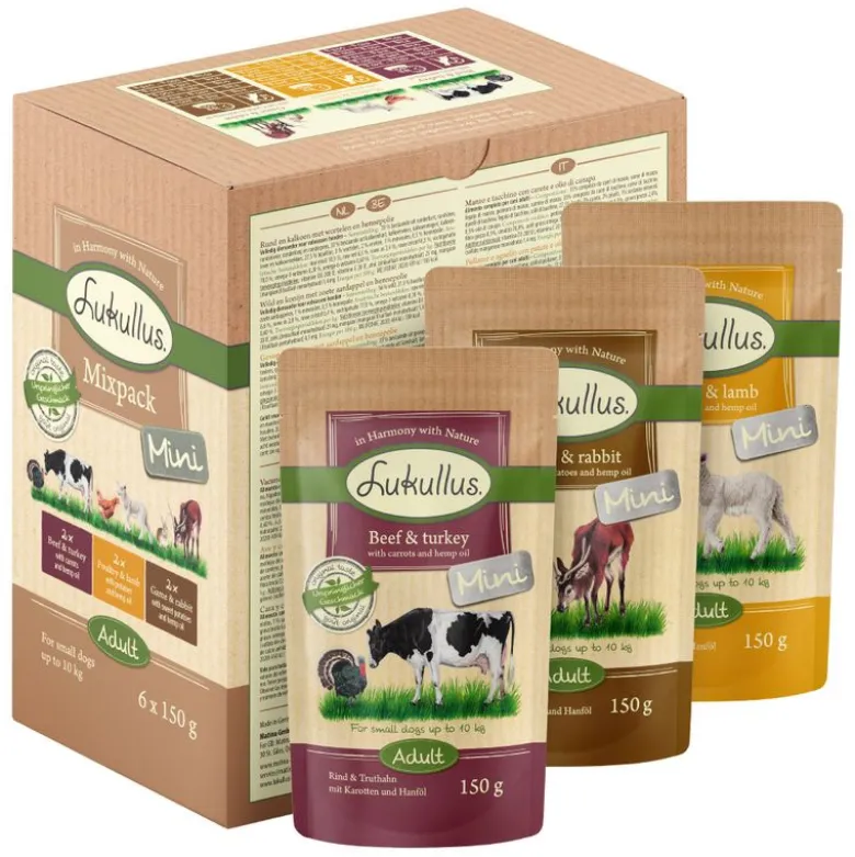Lukullus Naturkost Adult Mini portionsposer 6 x 150 g