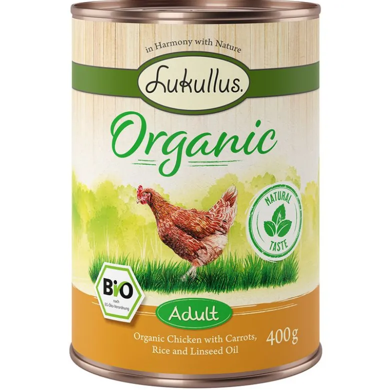 Lukullus Organic Adult Øko Kylling med Øko gulerod (glutenfri)