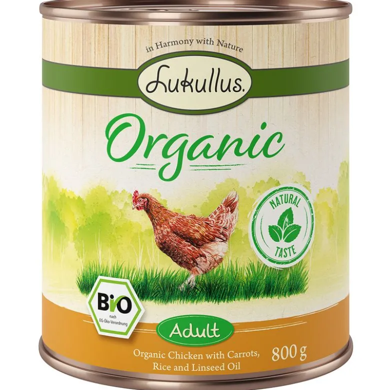 Lukullus Organic Adult Øko Kylling med Øko gulerod (glutenfri)