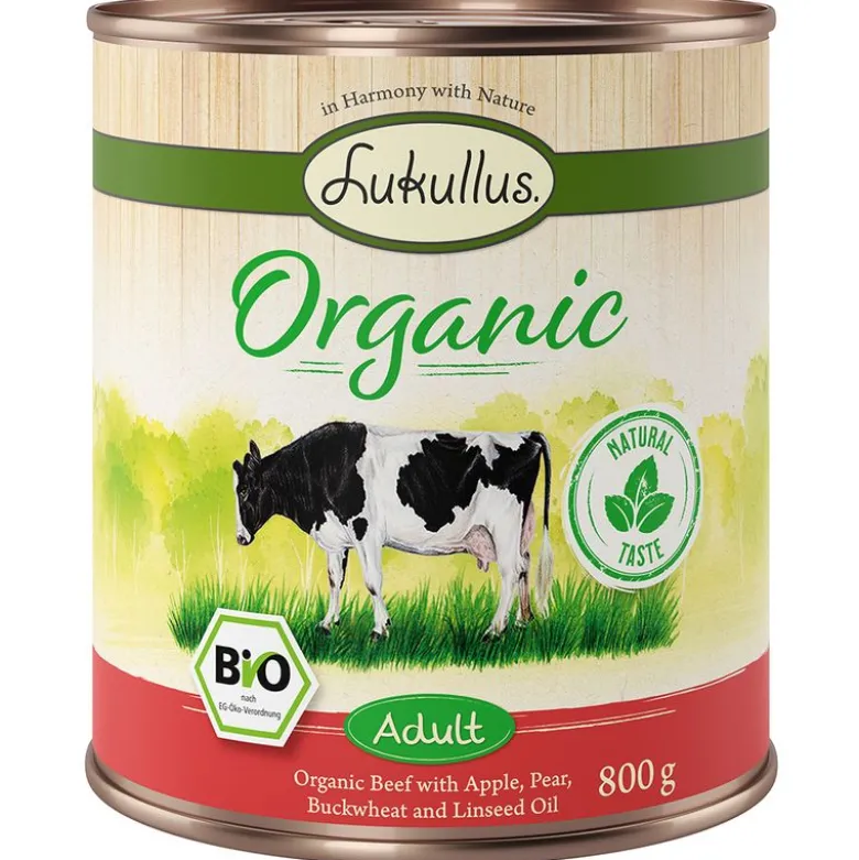 Lukullus Organic Adult Øko Okse med Øko Æble (glutenfri)
