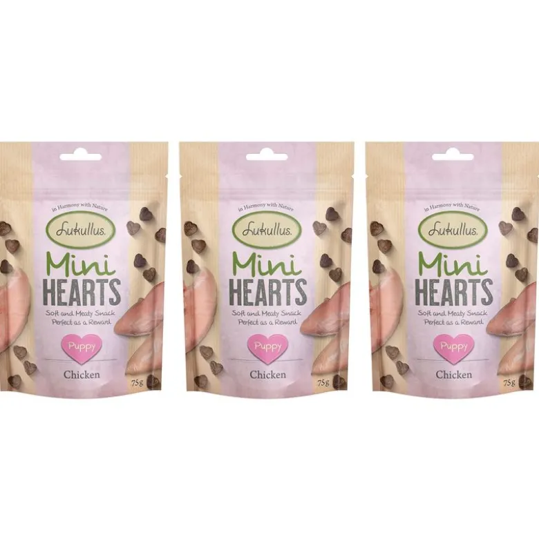 Lukullus Puppy "Mini Hearts" Snacks Kylling (kornfri)
