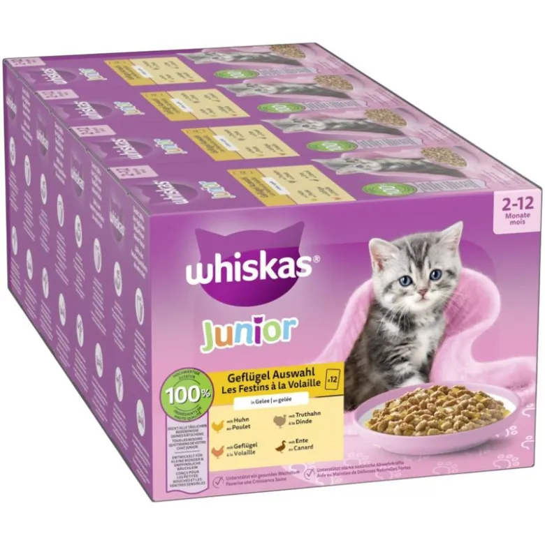 Megapakke Whiskas Junior portionsposer 48 x 85 g
