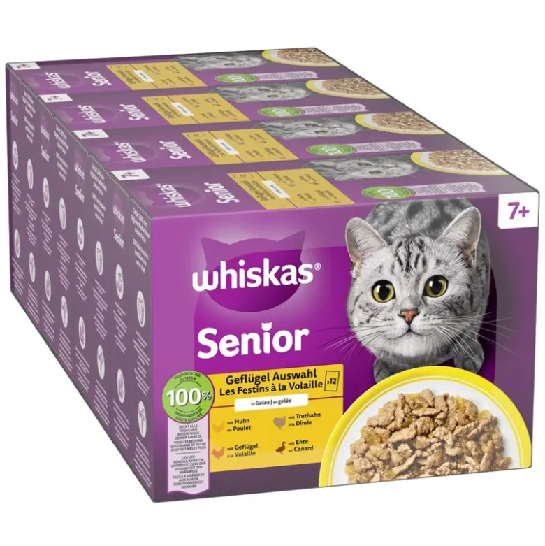 Megapakke: 144 x 85 g Whiskas Senior portionsposer
