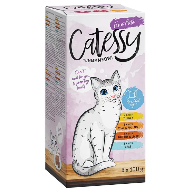 Mix-pakke: 8 x 100 g Catessy bakker