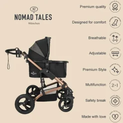 Nomad Tales Calma Pet Stroller, lyserød guld