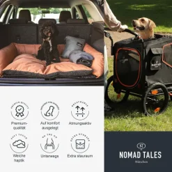 Nomad Tales Spirit autostol til hunde, grå/blå