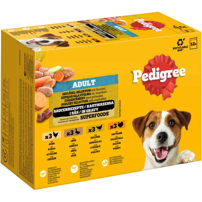 Pedigree Adult portionsposer blandet pakke