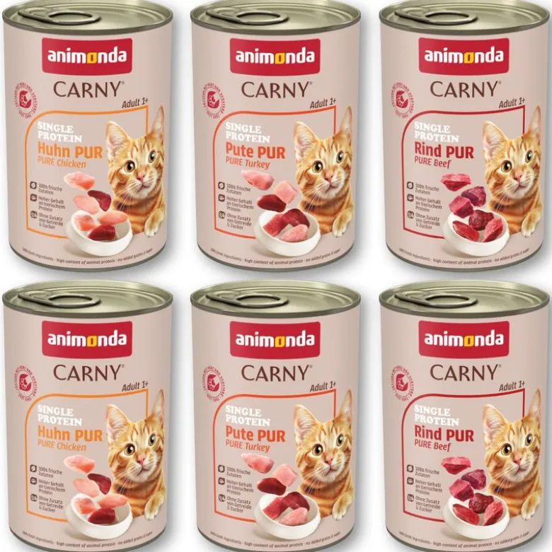 Prøvepakke: 6 x 400 g Animonda Carny Monoprotein Adult