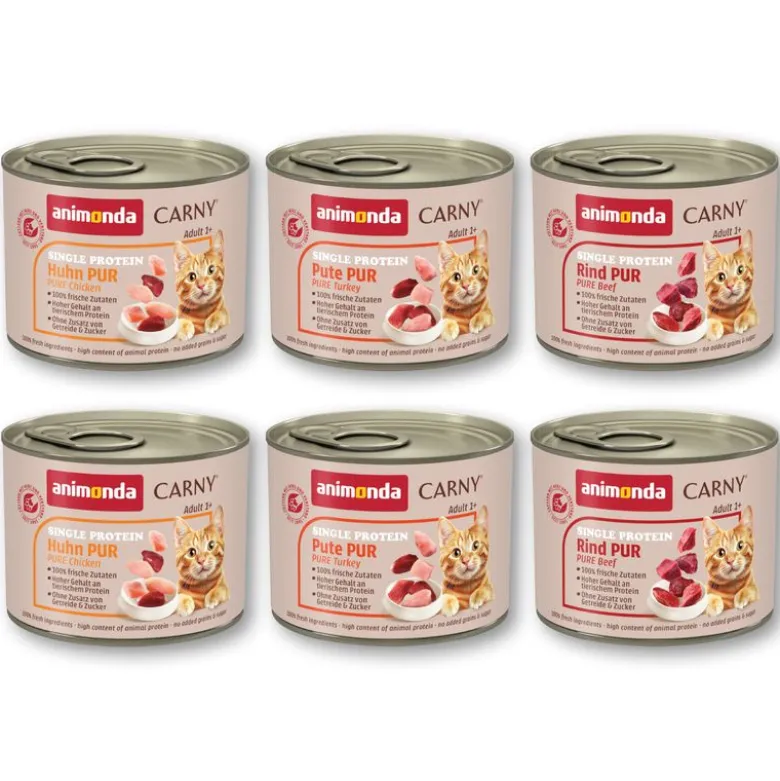 Prøvepakke: 6 x 200 g Animonda Carny Monoprotein Adult