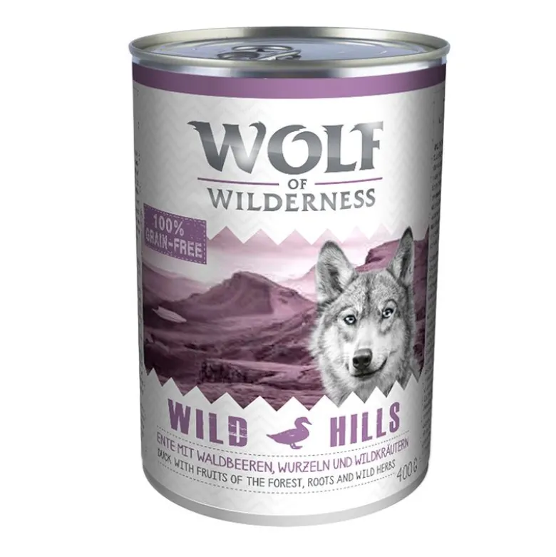 Prøvepris: 12 kg Wolf of Wilderness + 6 x 400 g / 6 x 800 g vådfoder