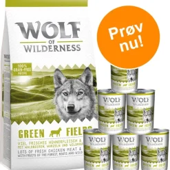 Prøvepris: 12 kg Wolf of Wilderness + 6 x 400 g / 6 x 800 g vådfoder