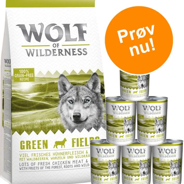 Prøvepris: 12 kg Wolf of Wilderness + 6 x 400 g / 6 x 800 g vådfoder
