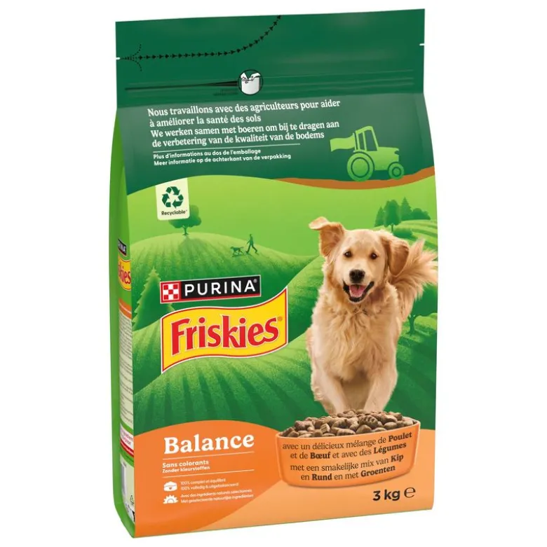 PURINA Friskies Balance Dog med kylling, oksekød og grøntsager