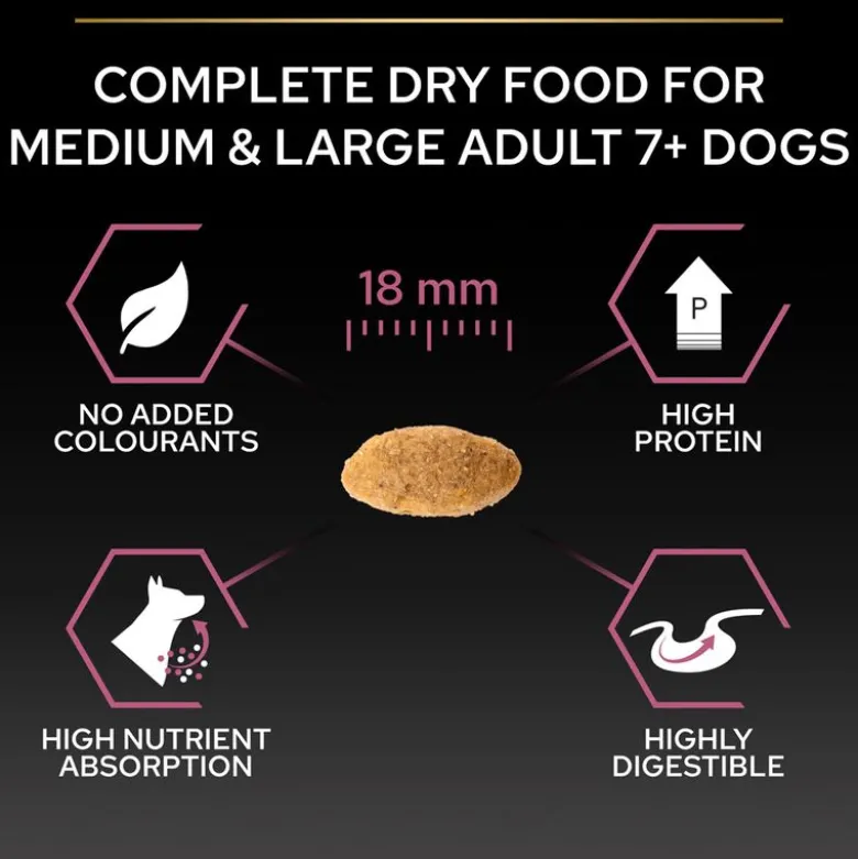 PURINA PRO PLAN Adult 7+ Medium & Large Sensitive Skin Laks & Ris