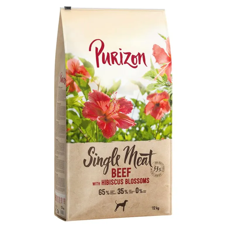 Purizon Single Meat Okse med hibiscusblomster