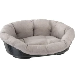Sæt med Ferplast Siesta Deluxe-kurv med beige Sofà Tweed-betræk