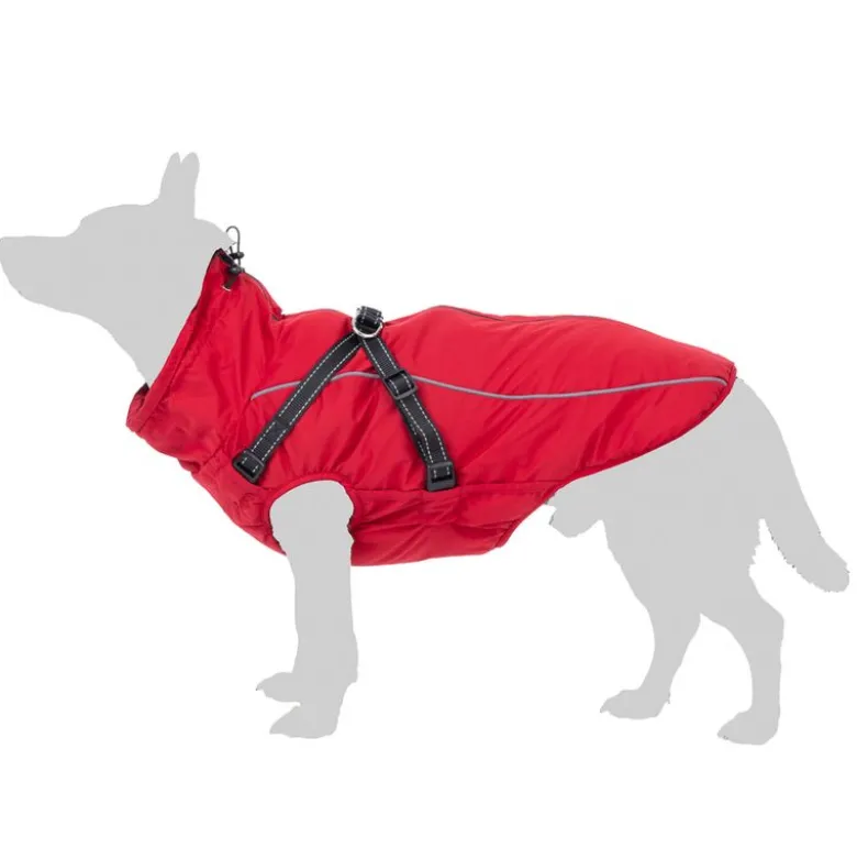 TIAKI Arkon hundejakke med sele, rød