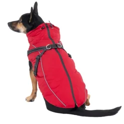 TIAKI Arkon hundejakke med sele, rød