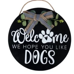 TIAKI dørskilt "Welcome - We Hope You Like Dogs"