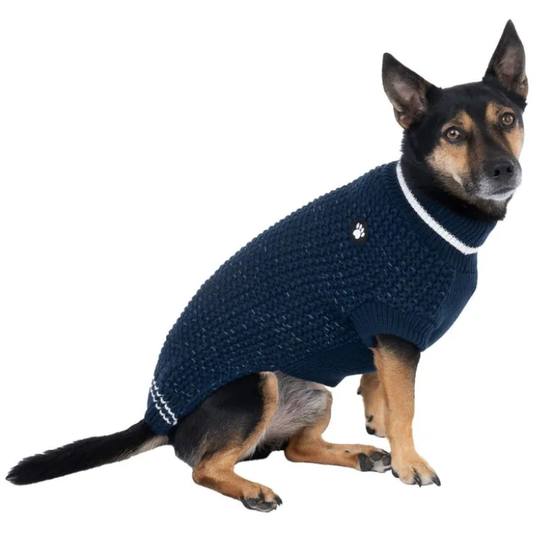 TIAKI hundetrøje Reflective Knit, mørkeblå